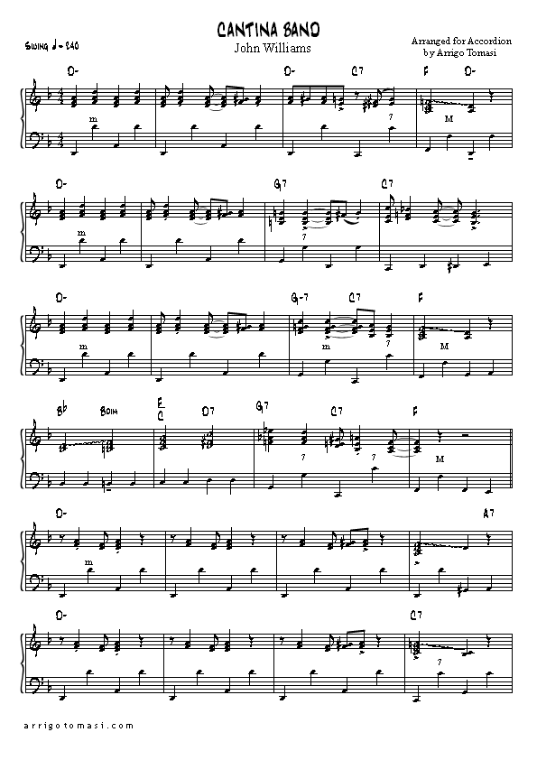 Cantina Band Star Wars For Accordion